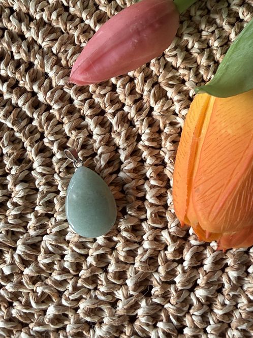 Hovedbilde Anheng dråpe, grønn aventurin, 8x20 mm