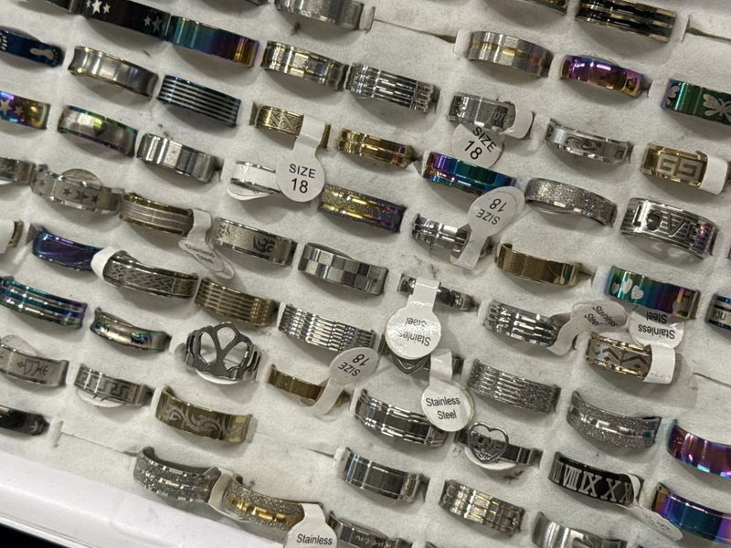 Ringer, stainless steel, assortert