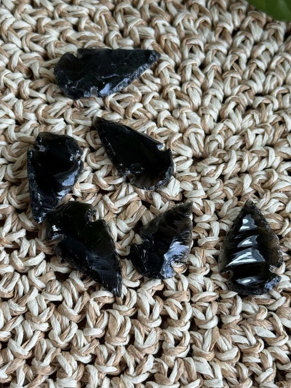 Pilspiss, 2-3cm sort obsidian