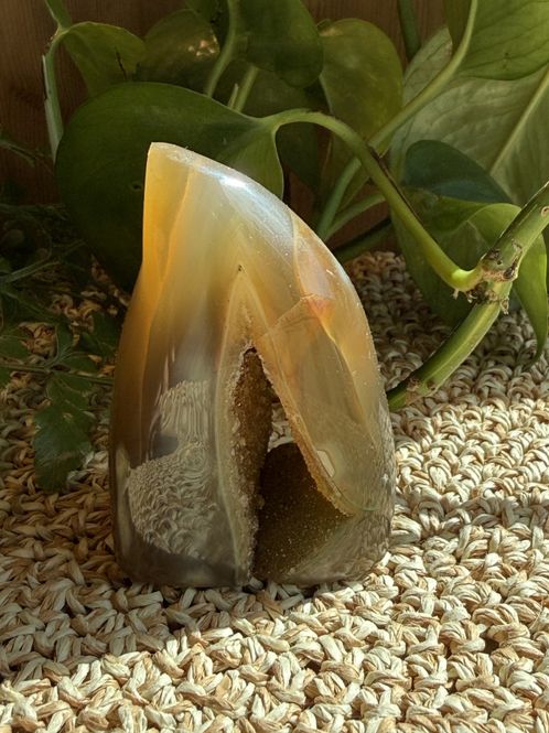 Hovedbilde Agat flamme med druzy #004